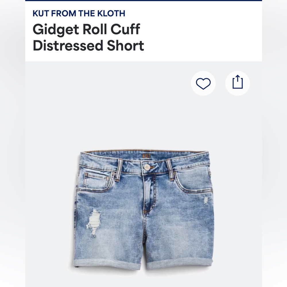 Kut from the Kloth Light Blue Distressed Shorts